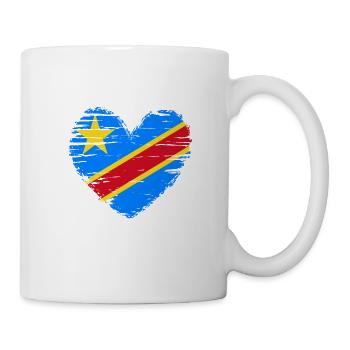 République du Congo coeur drapeau drapeau armoiries - Mug blanc - blanc - Droite