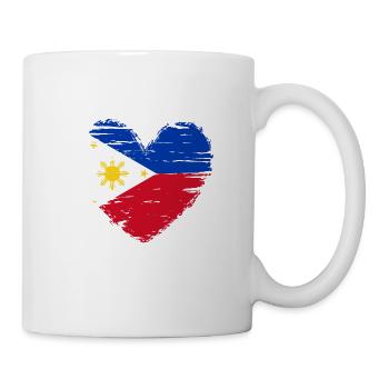 Philippines heart flag banner coat - Mug - white - Right