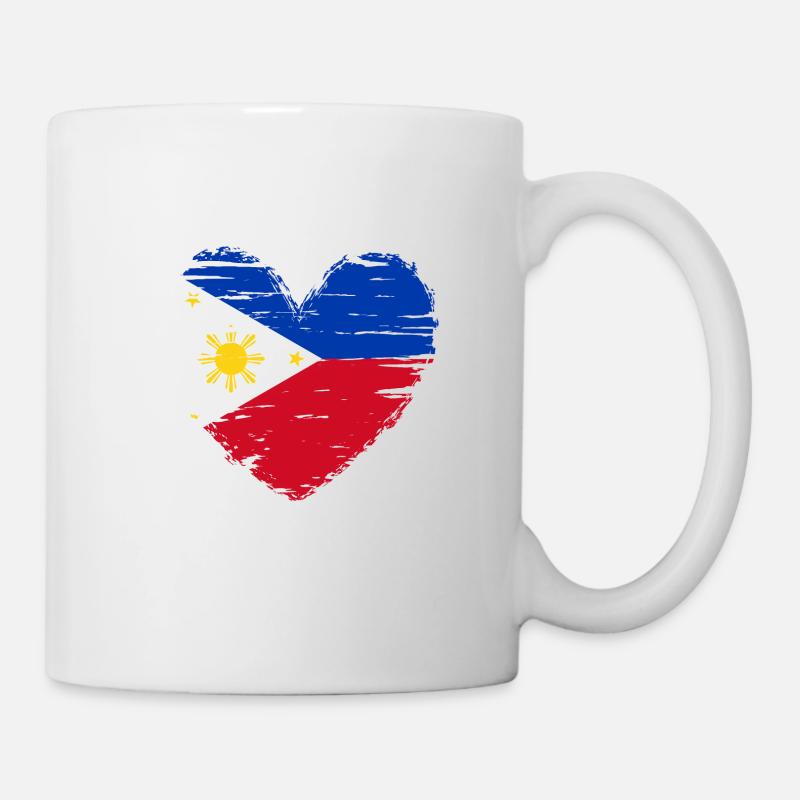 Manteau drapeau drapeau Philippines coeur - Mug blanc - blanc