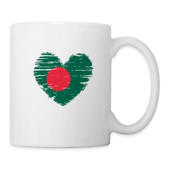 Bangladesh heart flag flag coat of arms - Mug - white - Right