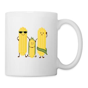 Drôle de famille de maïs - Mug blanc - blanc - Droite