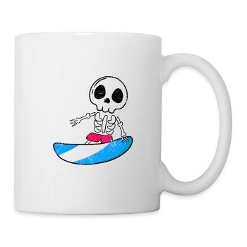 SKELETON SKULL SURFER SURF SURFING SURF MOTIF - Mug - white - Right