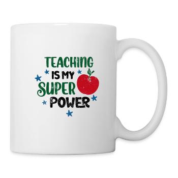 SUPER TEACHER POWER TEACHER POWER DICTONS MOTIF - Mug blanc - blanc - Droite