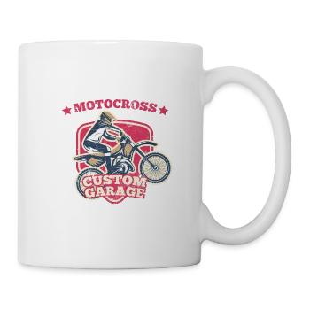 MOTOCROSS ENDURO CROSS MOTORCYCLE MOTIFS GIFT - Mug - white - Right