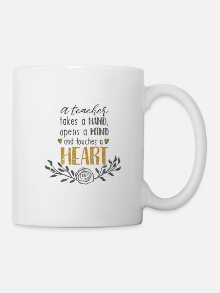 LEHRER LEHRERIN HAND OFFEN GEIST HERZ GESCHENK - Tasse - Weiß