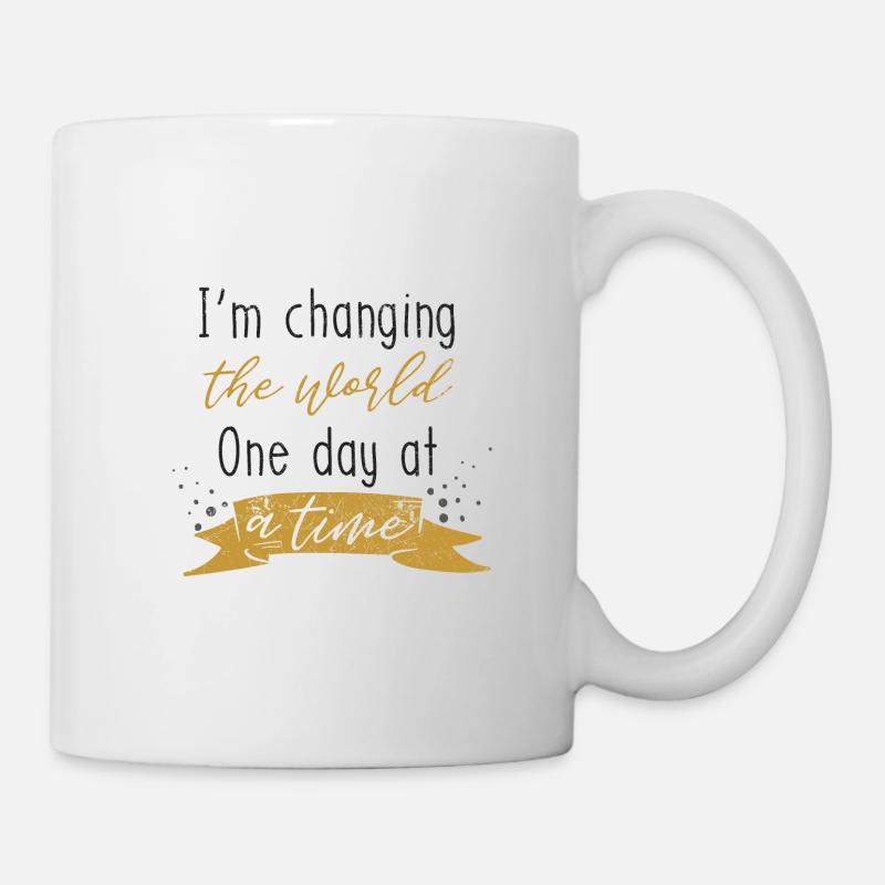 LEHRER ANDER ÄNDERE WELT TAG SPRUCH MOTIV GESCHENK - Tasse - Weiß