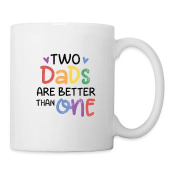 LES PÈRES VALENT MIEUX QU’UN PAPA MOTIF LGBT DISANT - Mug blanc - blanc - Droite