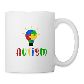 AUTIST ASPERGER PUZZLE LAMP SYNDROME MOTIF SAYING - Mug - white - Right