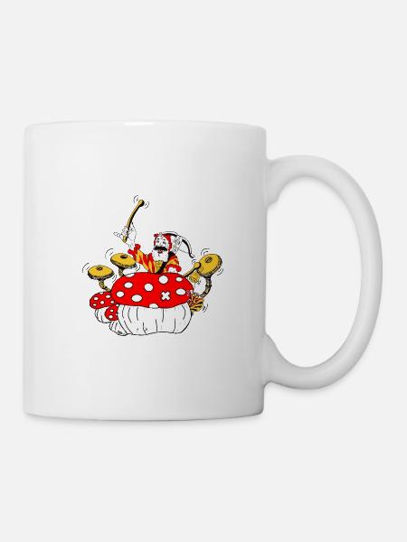 Drums, Wiltsch, Switzerland, Comic, Pilz - Mug - white