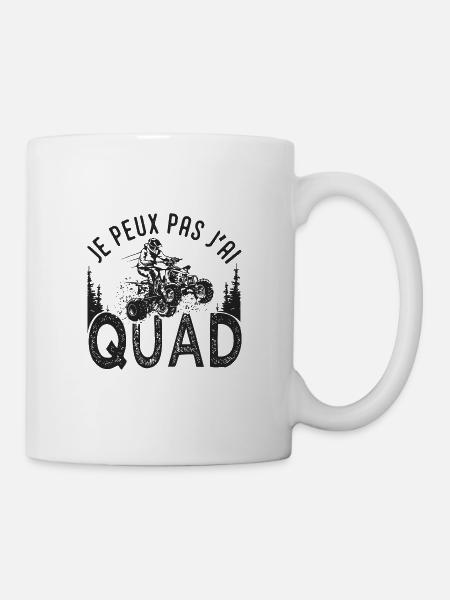 Quad je peux pas j ai quad atv quad quad - Mug blanc - blanc