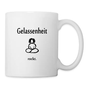 Gelassenheit rockt. Buddhafrau schwarz - Tasse - Weiß - Rechts