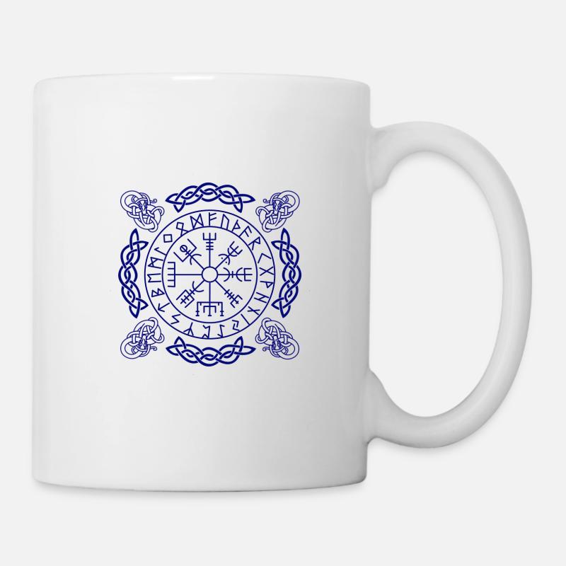 Vegvisir blau - Tasse - Weiß
