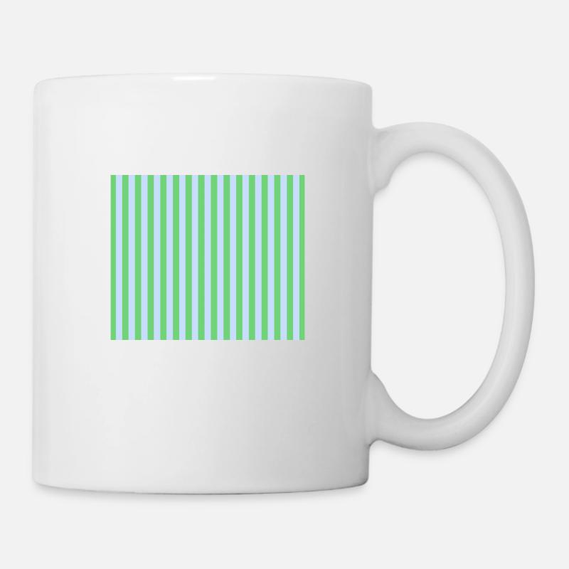 Stripes Grün Hellblau - Tasse - Weiß