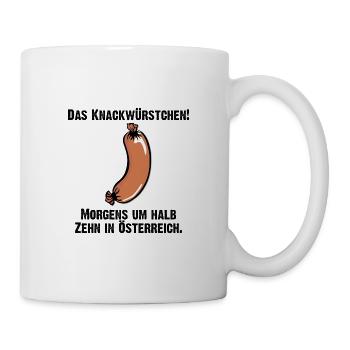 das Knackwürstchen - Morgens um halb Zehn - Tasse - Weiß - Rechts