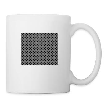 Tupfen-Schwarz auf Grau - Tasse - Weiß - Rechts