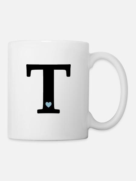 Letter T Initial Letter - Mug - white