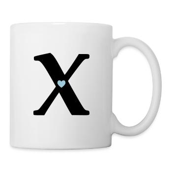 Buchstabe X Anfangsbuchstabe - Tasse - Weiß - Rechts