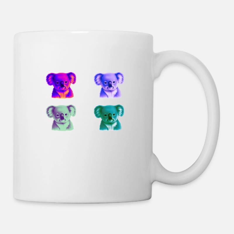 Koala bunt Geschenkidee Koalas Pop Art Pop-Art - Tasse - Weiß
