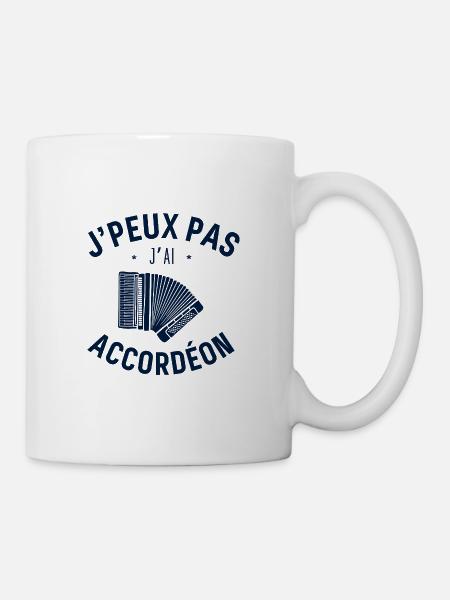 j peux pas j ai Accordéon - Mug blanc - blanc