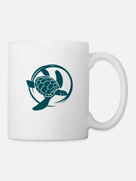 Schildkröte / Kriechtier - Reptilie - Tasse - Weiß