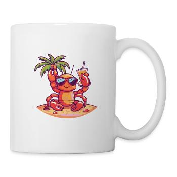 Crabe homard Vacances d’été à la plage - Mug blanc - blanc - Droite