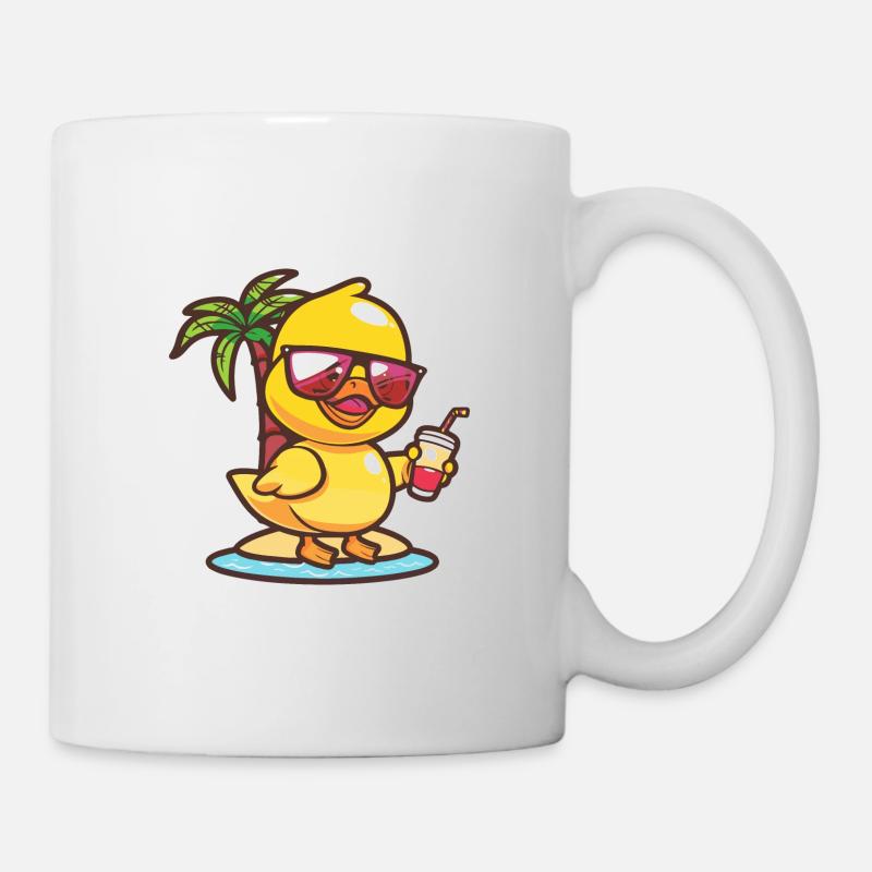 Ente Sommer Strand Urlaub - Tasse - Weiß