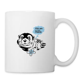Otter and chipmunk are best friends - Mug - white - Right