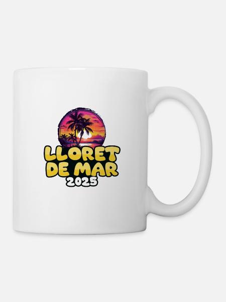Lloret De Mar 2025 Palmen Bunt - Tasse - Weiß