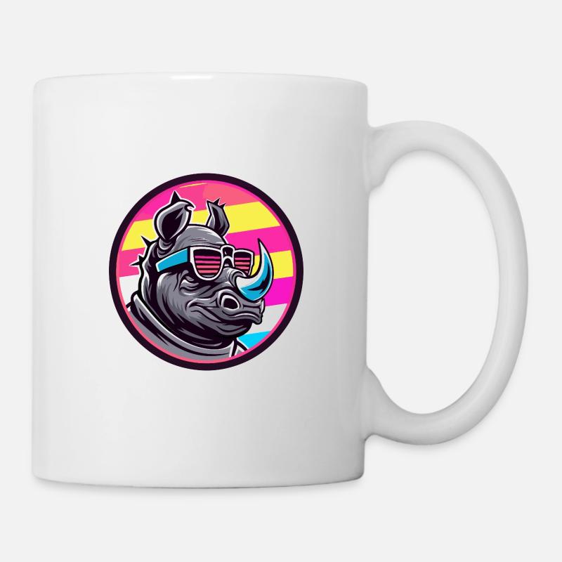 Nashorn Cool Sommer - Tasse - Weiß