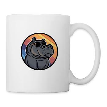 Nilpferd Cool Sommer - Tasse - Weiß - Rechts
