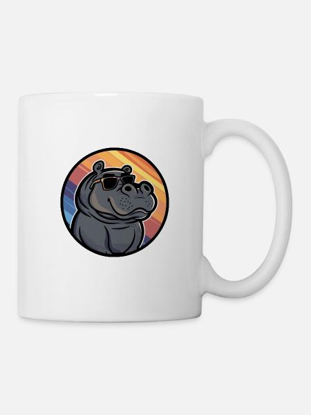 Hippopotame Été frais - Mug blanc - blanc