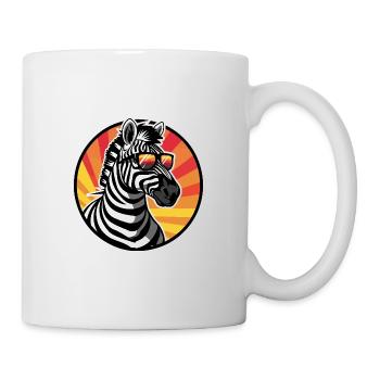 Zebra Comic Cool Sommer - Tasse - Weiß - Rechts