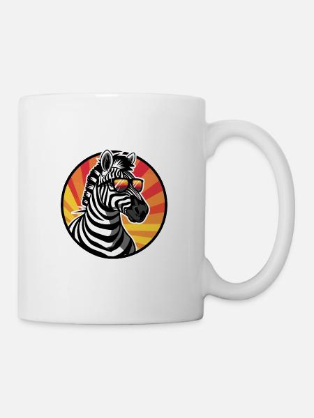 Zebra Comic Cool Sommer - Tasse - Weiß