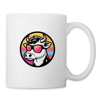 Kuh Comic Cool Sommer - Tasse - Weiß - Rechts