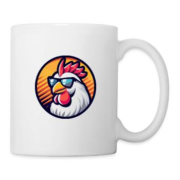 Huhn Comic Cool Sommer - Tasse - Weiß - Rechts