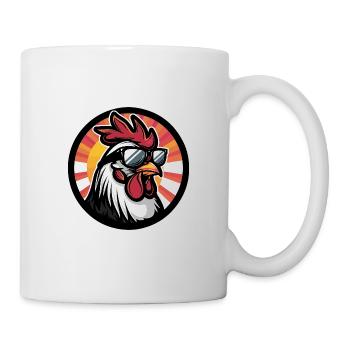 Coq Bande Dessinée Été Cool - Mug blanc - blanc - Droite