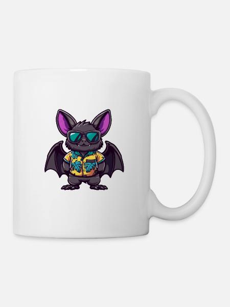 Fledermaus Comic Urlaub - Tasse - Weiß
