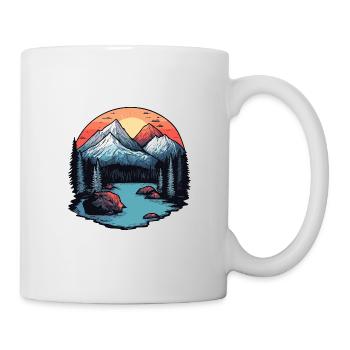 Montagnes Paysage extérieur - Mug blanc - blanc - Droite
