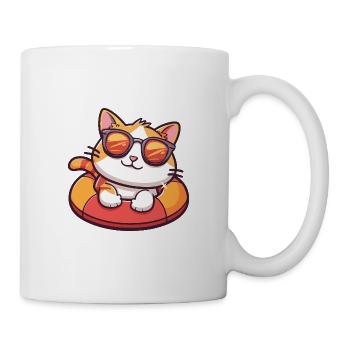 Katze Comic Cool - Tasse - Weiß - Rechts