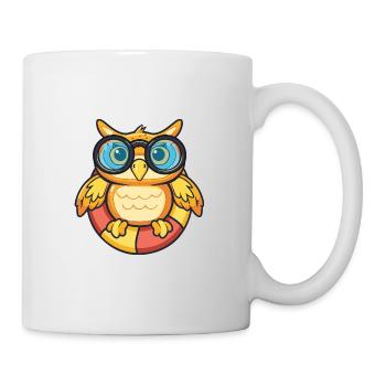 Eule Comic Cool - Tasse - Weiß - Rechts