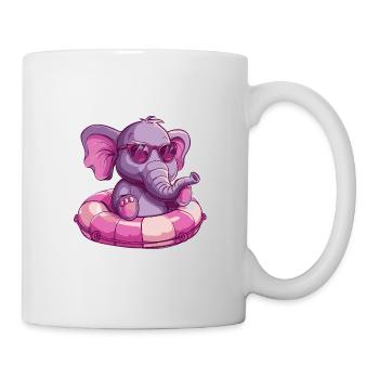 Elefant Comic Cool - Tasse - Weiß - Rechts