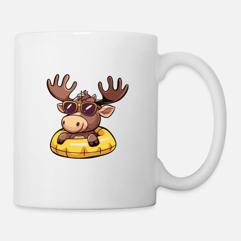 Elch Comic Cool - Tasse - Weiß
