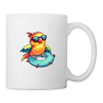Papagei Comic Cool - Tasse - Weiß - Rechts