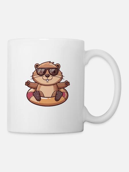 Biber Comic Cool - Tasse - Weiß