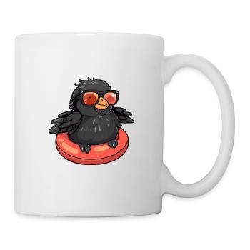Rabe Krähe Comic Cool - Tasse - Weiß - Rechts