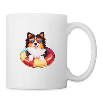 Border Collie chien bande dessinée cool - Mug blanc - blanc - Droite