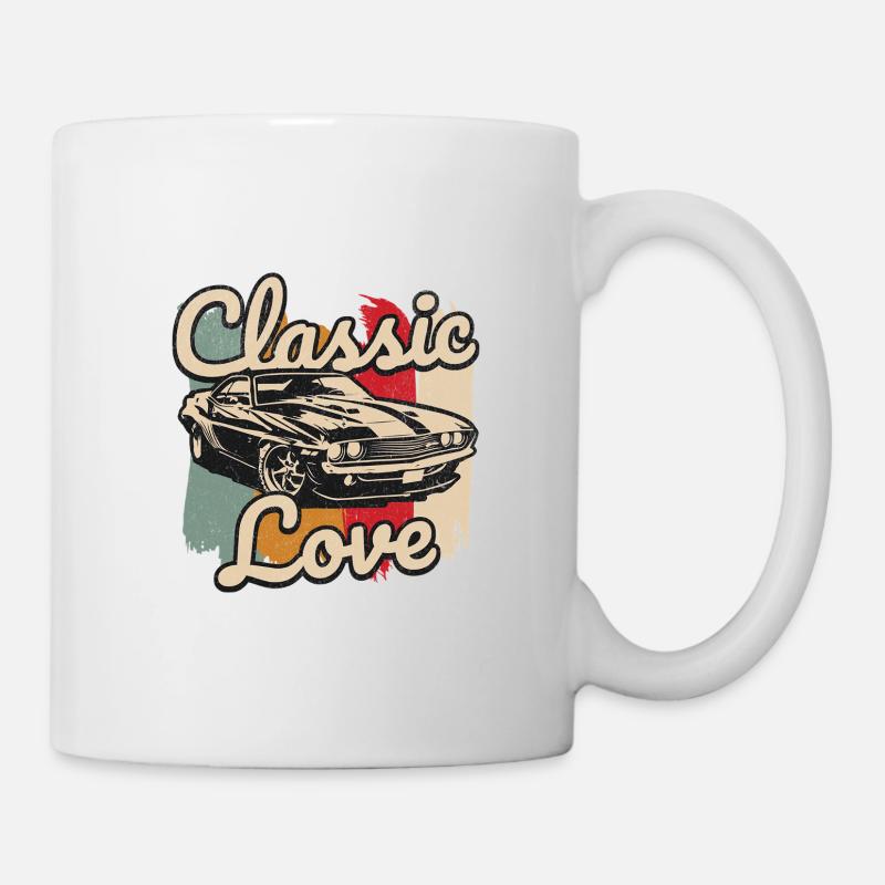 Classic Love Car - Tasse - Weiß