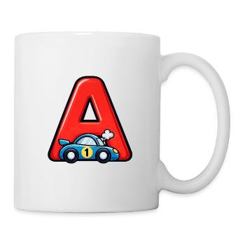 A for Racing Car Cartoon - Mug - white - Right