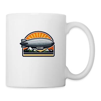 Sonnenaufgang Zeppelin über Bergen - Tasse - Weiß - Rechts