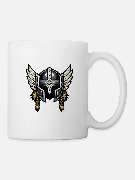 Valkyrie Helm mit Flügeln - Tasse - Weiß
